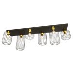 Emibig Plafonnier Barn Acier Noir | Convient pour 6x E27 - Max 15W