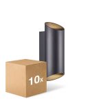 Voordeelpak 10x Nordlux Nico Wandlamp Aluminium Zwart Up & Down  | Geschikt voor 2x GU10